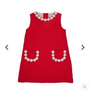 Red Sleeveless Dress with Floral Accents